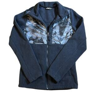 The North Face 200WT Tundra Fleece Full Zip Jacket Size XS Blue Floral Camo